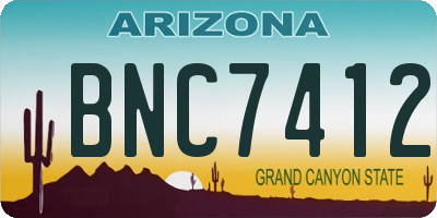 AZ license plate BNC7412