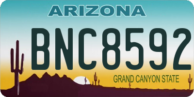 AZ license plate BNC8592