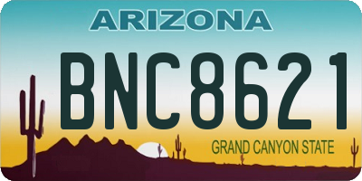 AZ license plate BNC8621