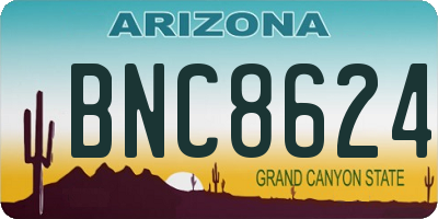 AZ license plate BNC8624