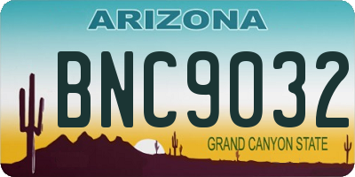 AZ license plate BNC9032