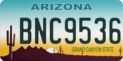 AZ license plate BNC9536