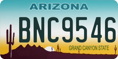 AZ license plate BNC9546