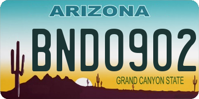 AZ license plate BND0902