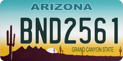 AZ license plate BND2561