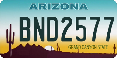 AZ license plate BND2577