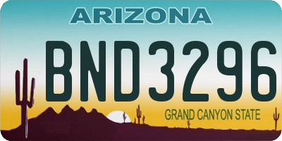 AZ license plate BND3296