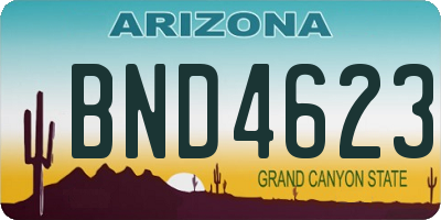 AZ license plate BND4623