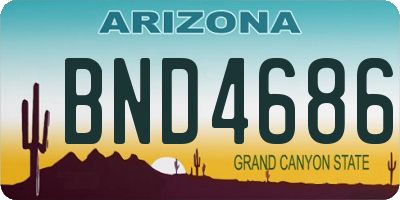 AZ license plate BND4686