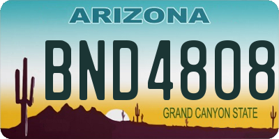 AZ license plate BND4808