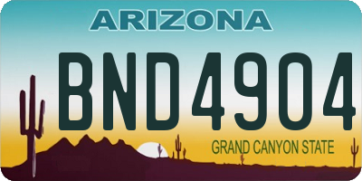 AZ license plate BND4904
