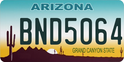 AZ license plate BND5064