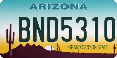 AZ license plate BND5310