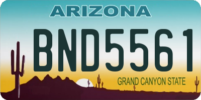 AZ license plate BND5561