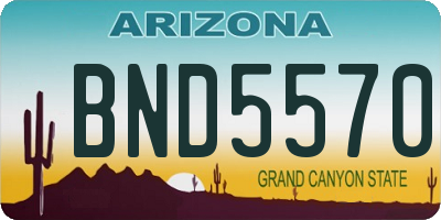 AZ license plate BND5570