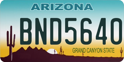 AZ license plate BND5640