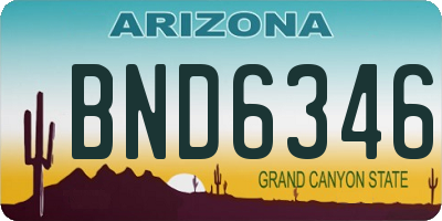 AZ license plate BND6346