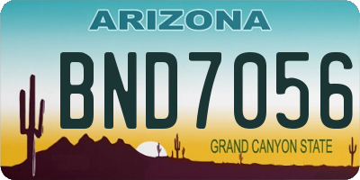 AZ license plate BND7056