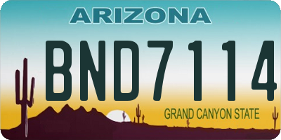 AZ license plate BND7114