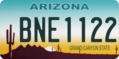 AZ license plate BNE1122