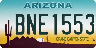 AZ license plate BNE1553