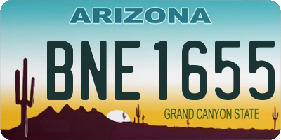 AZ license plate BNE1655