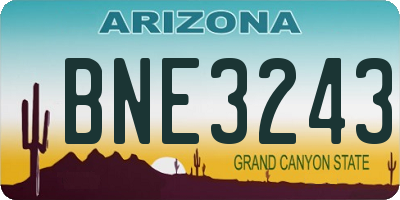 AZ license plate BNE3243