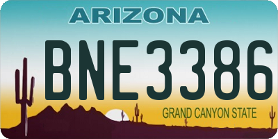 AZ license plate BNE3386