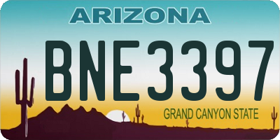 AZ license plate BNE3397