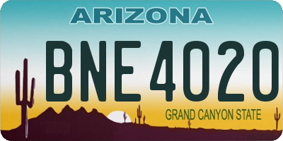 AZ license plate BNE4020