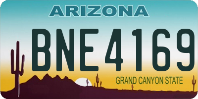 AZ license plate BNE4169