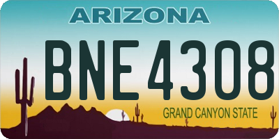 AZ license plate BNE4308