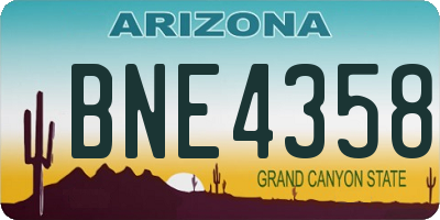 AZ license plate BNE4358