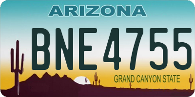 AZ license plate BNE4755