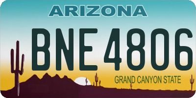 AZ license plate BNE4806