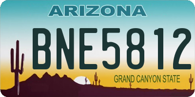 AZ license plate BNE5812
