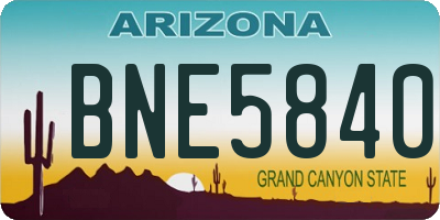 AZ license plate BNE5840