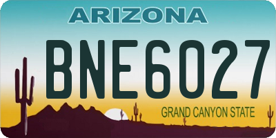 AZ license plate BNE6027
