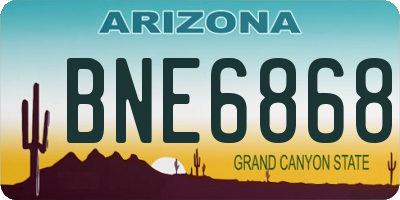 AZ license plate BNE6868