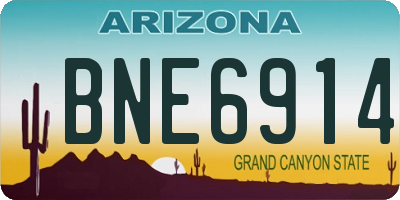 AZ license plate BNE6914