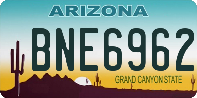 AZ license plate BNE6962
