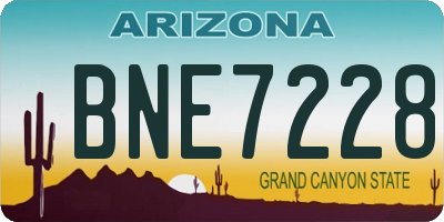 AZ license plate BNE7228