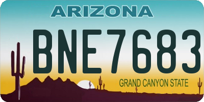 AZ license plate BNE7683