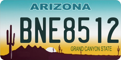 AZ license plate BNE8512