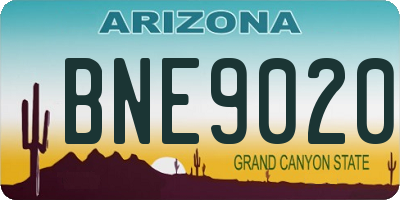 AZ license plate BNE9020