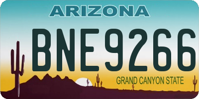 AZ license plate BNE9266