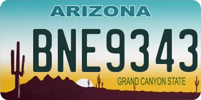 AZ license plate BNE9343