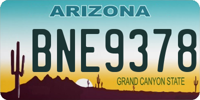 AZ license plate BNE9378