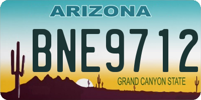 AZ license plate BNE9712