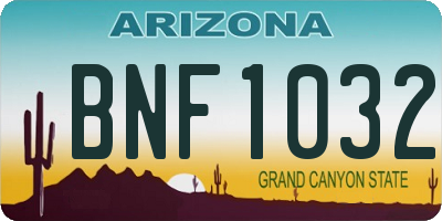 AZ license plate BNF1032